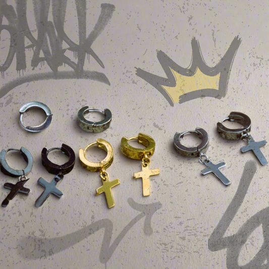 Stainless Steel Cross: Earrings